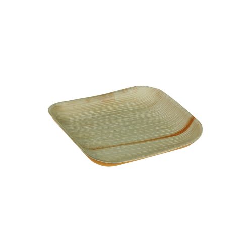 Pálmalevél tányér, négyszögletes 20 cm, perem nélkül - Naturesse *15598