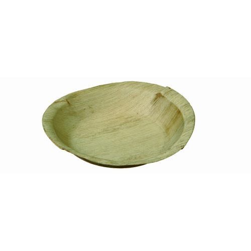 Pálmalevél tányér, kerek (20,0 x 2,5 cm; peremmel) - Naturesse *5033