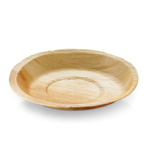 Pálmalevél tányér, kerek (24,0 x 3,0 cm; peremmel) - Naturesse *5039